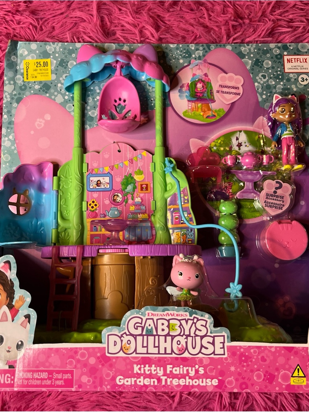 DreamWorks Gabby’s Dollhouse Kitty Fairy’s Garden Treehouse - Pink & Green